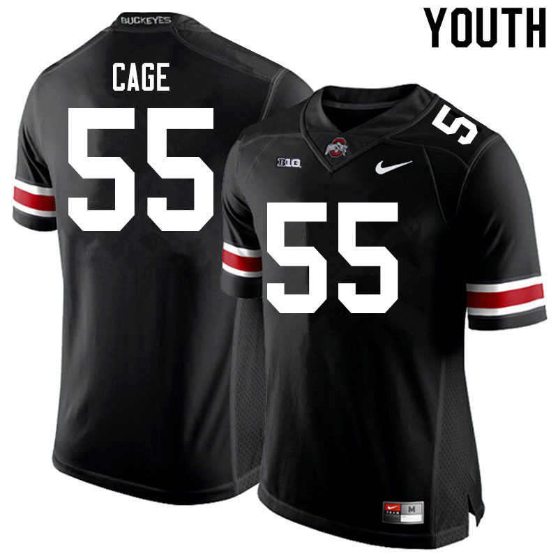 Youth Ohio State Buckeyes #55 Jerron Cage Black Authentic College Stitched Football Jersey 23JS043XV